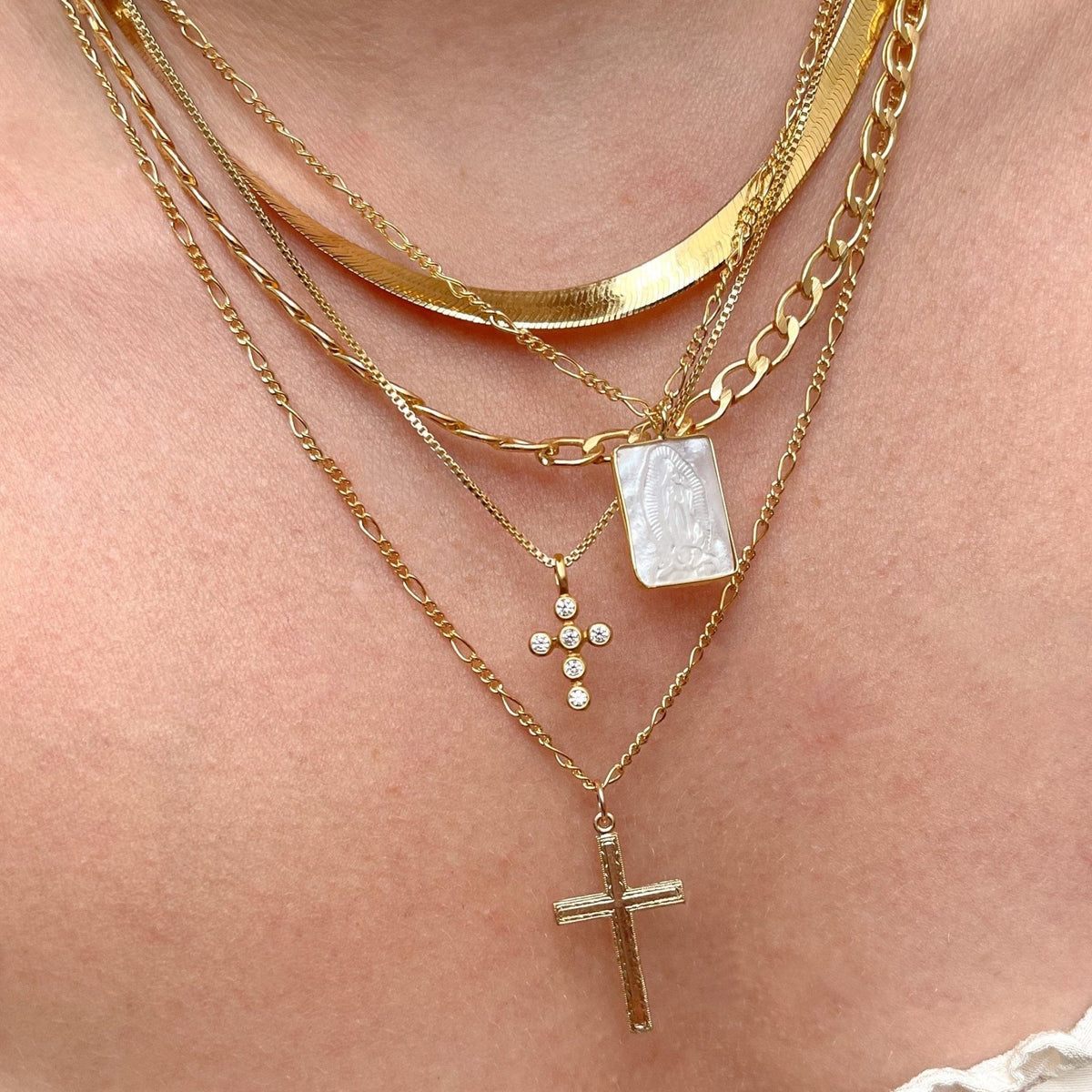 gunda Silver x Gold Cross Necklace gunda Silver x Gold Cross Necklace