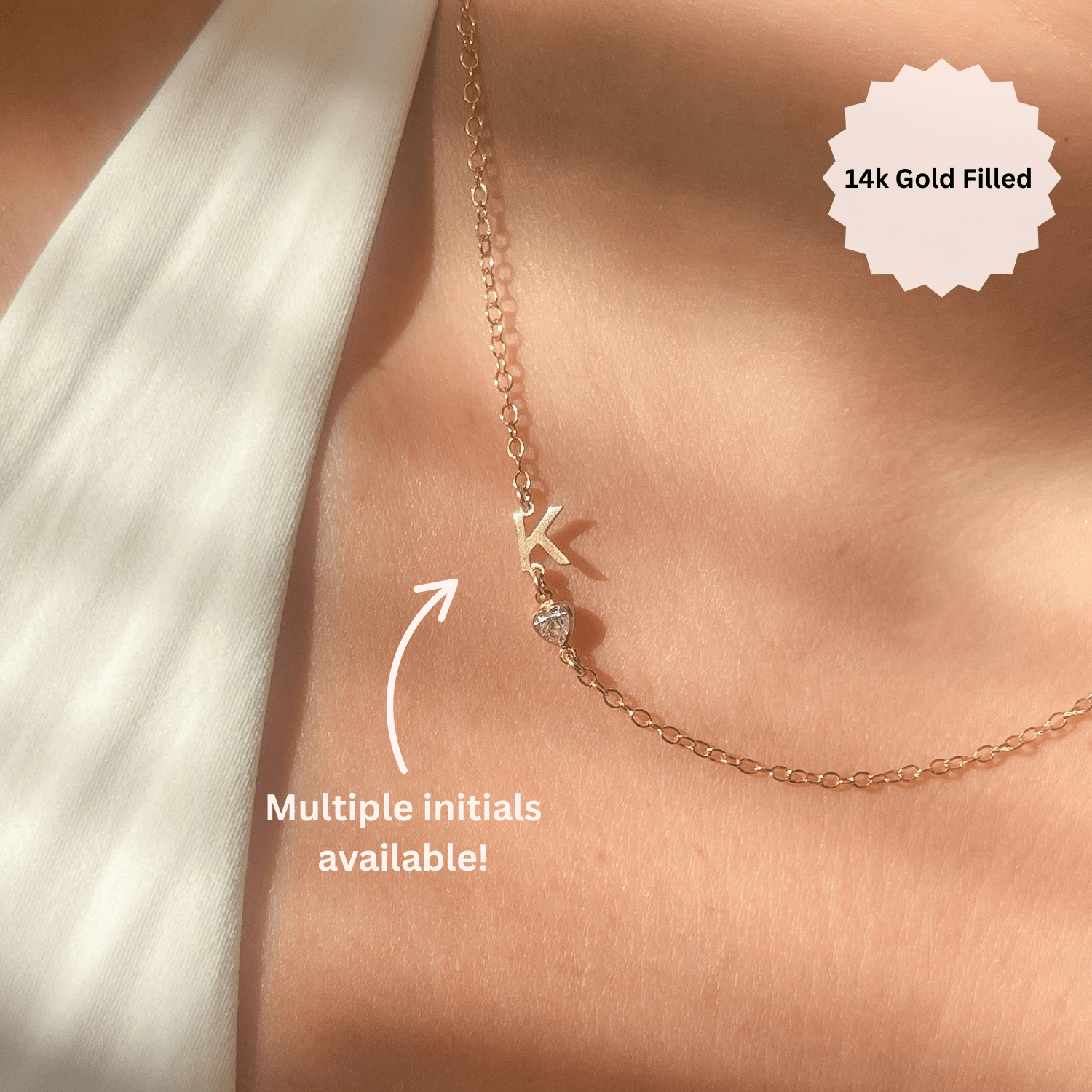 Custom Gold Initial Necklace – 14k Gold Filled XO Hanalei