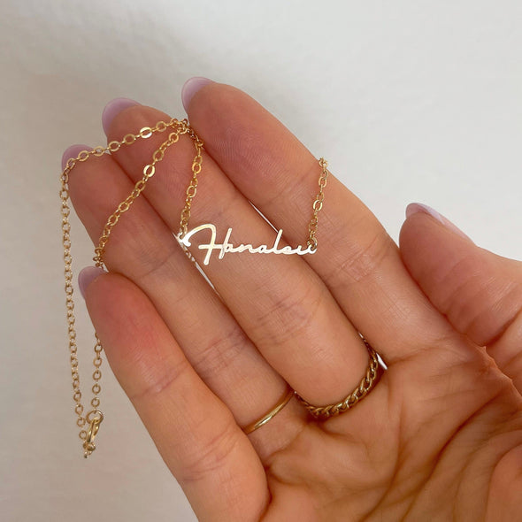 14k Gold Filled Nameplate Necklace