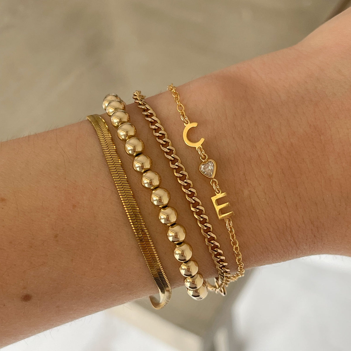 Custom Sideways Initial Bracelet
