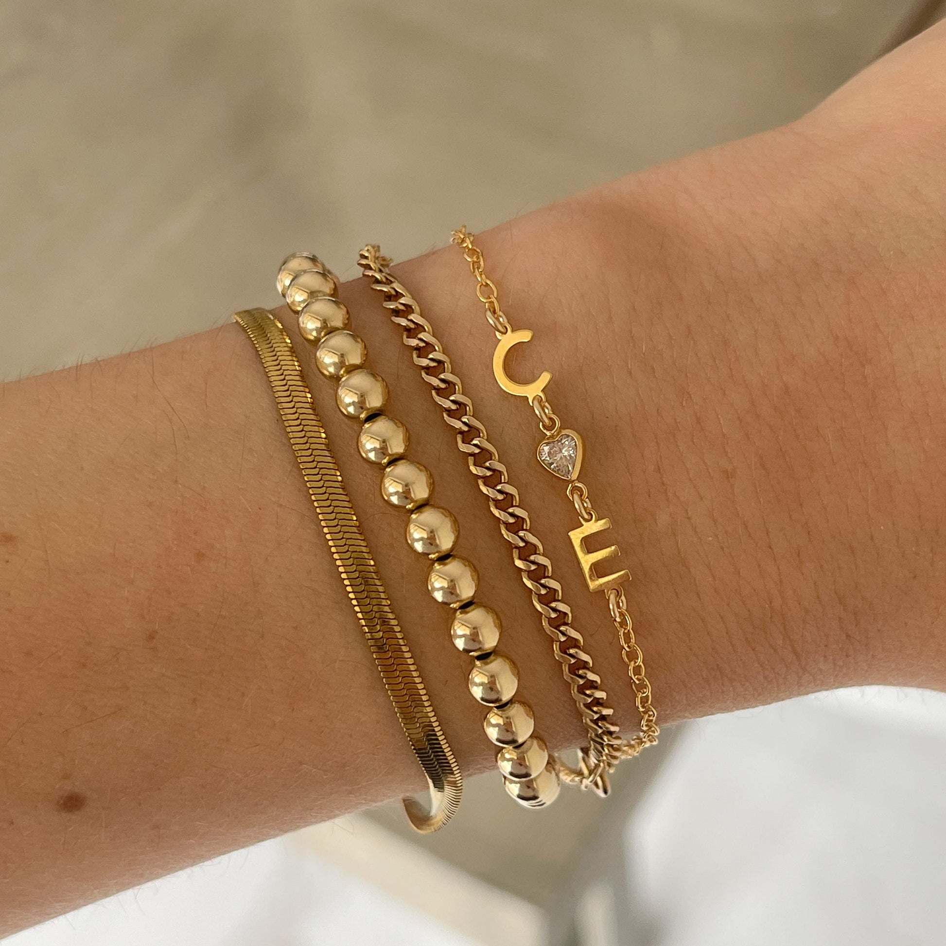 Custom Sideways Initial Bracelet