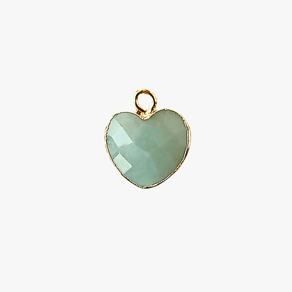 Aquamarine Heart Charm