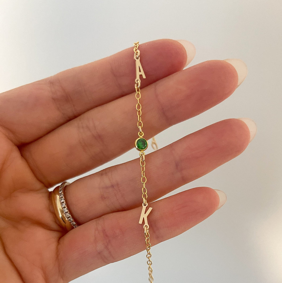 Custom Sideways Initial Bracelet