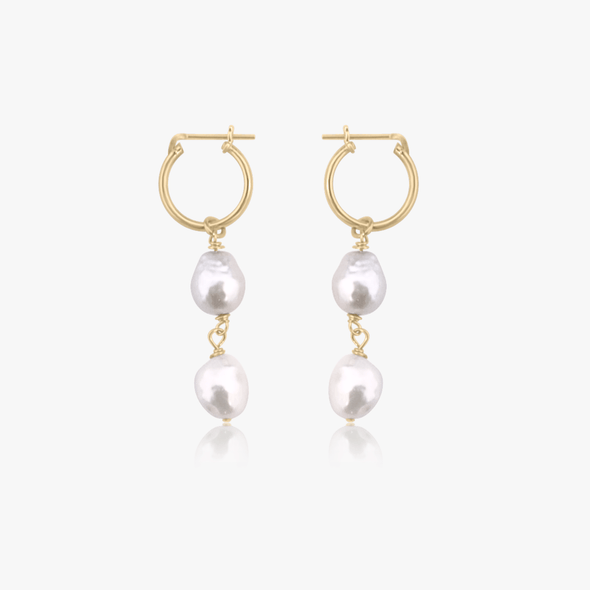 Doppio Pearl Hoops