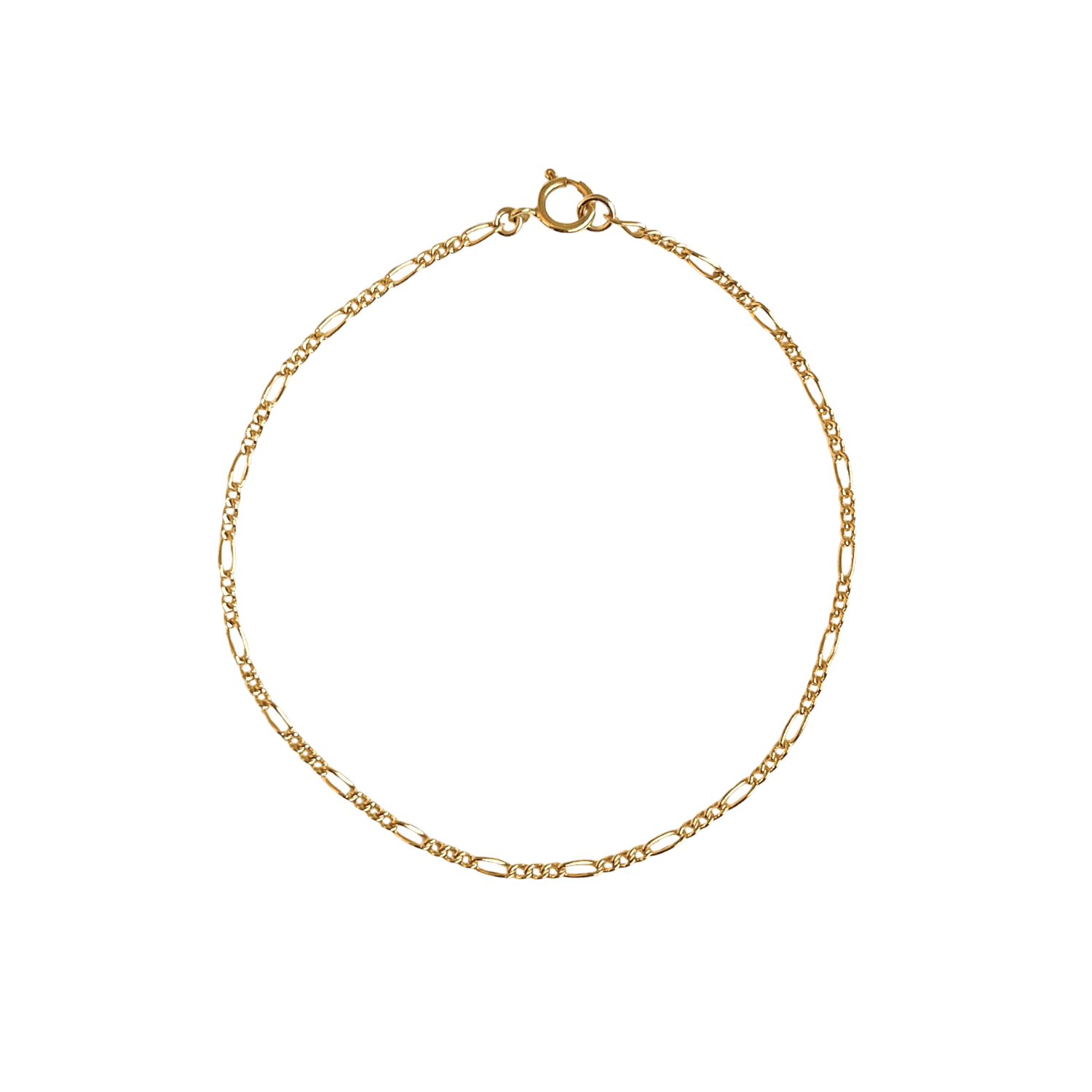 Bracciale a catena Figaro - riempito in oro 14k