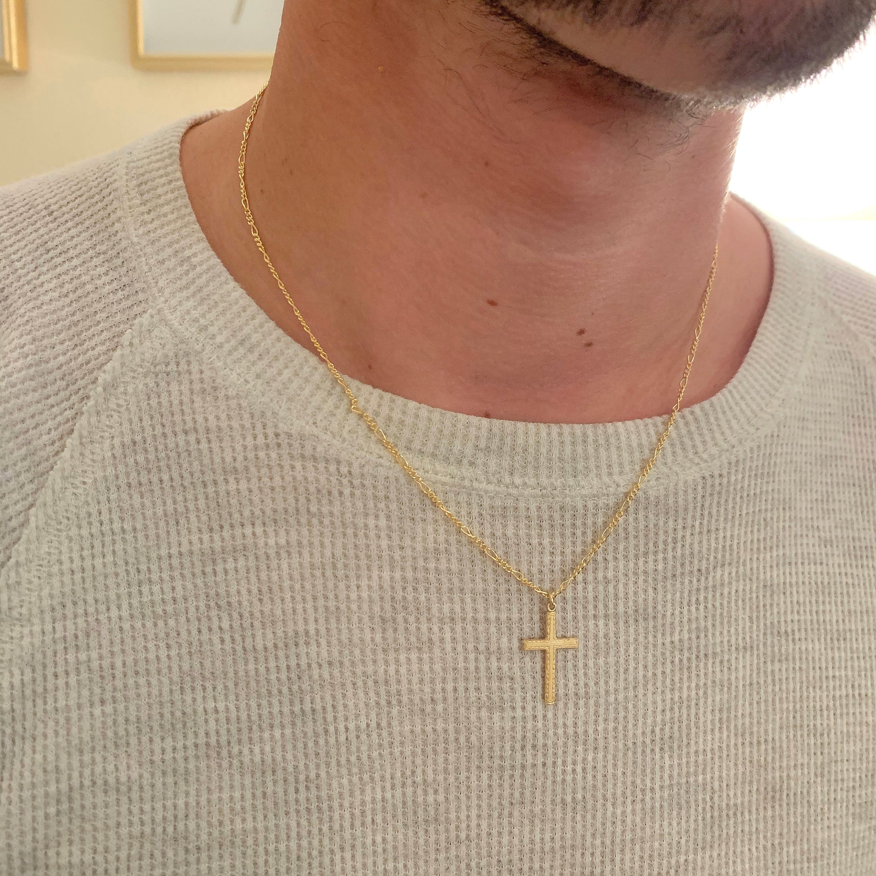 Men's Cross Necklace 20 Inch – Waterproof & Gold Filled – xohanalei