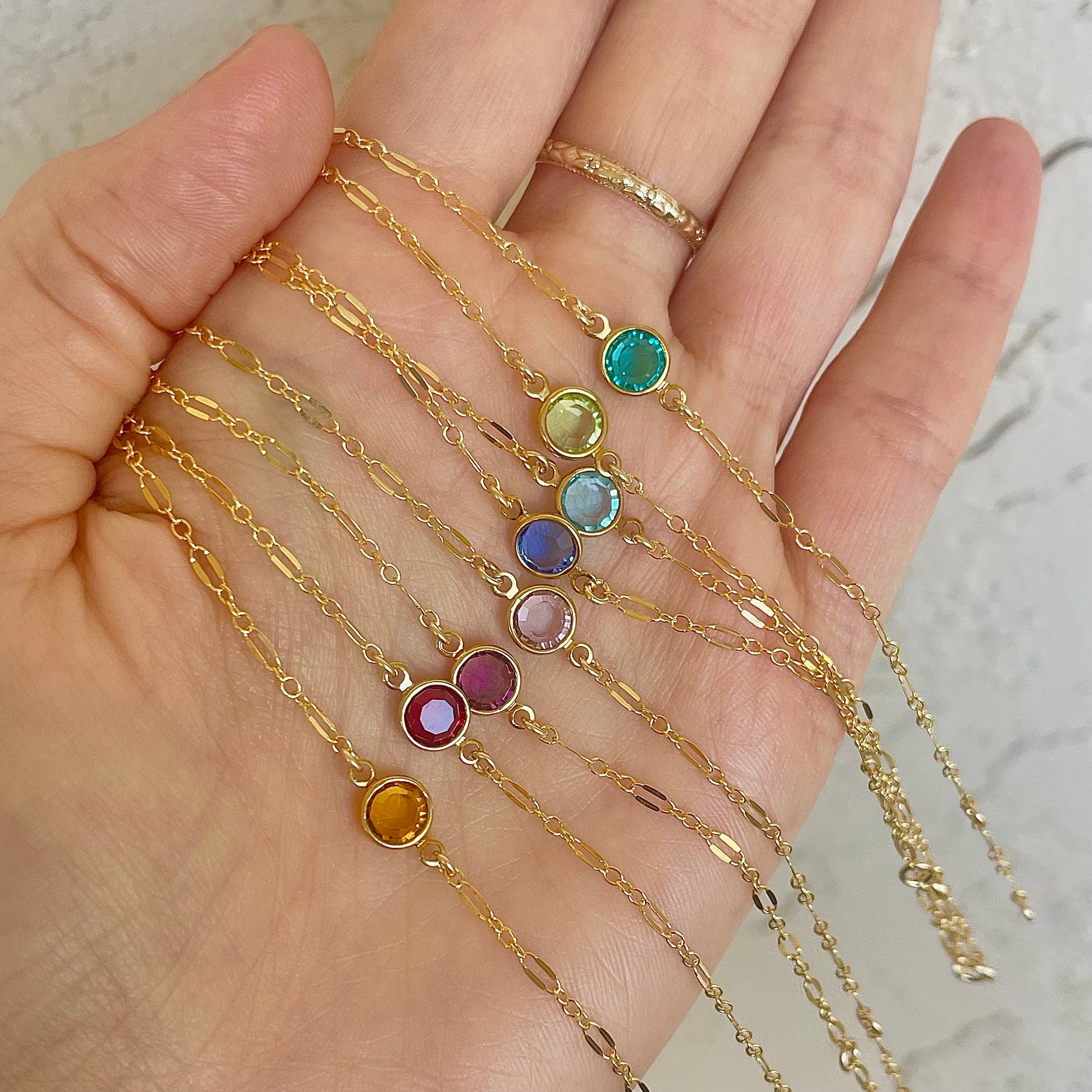 Gold Filled Birthstone Bracelet