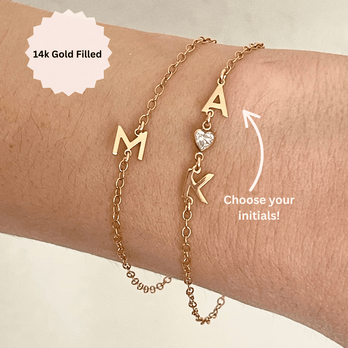 Custom Sideways Initial Bracelet - xohanalei