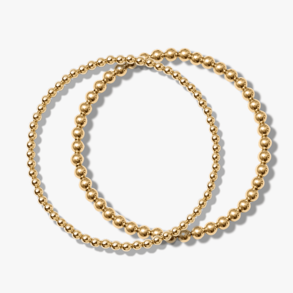 Gold Filled Beaded Bracelet Set (3mm+4mm) - xohanalei