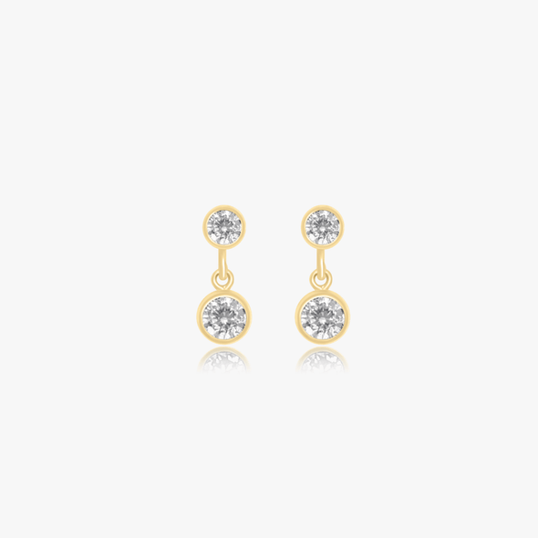 Cz Double Drop Studs