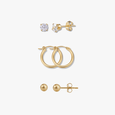 Set di orecchini riempiti in oro 14k