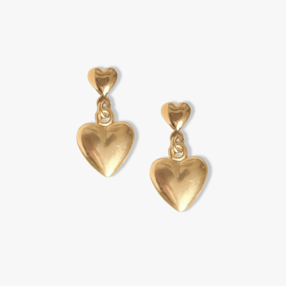 Double Heart Stud Earrings