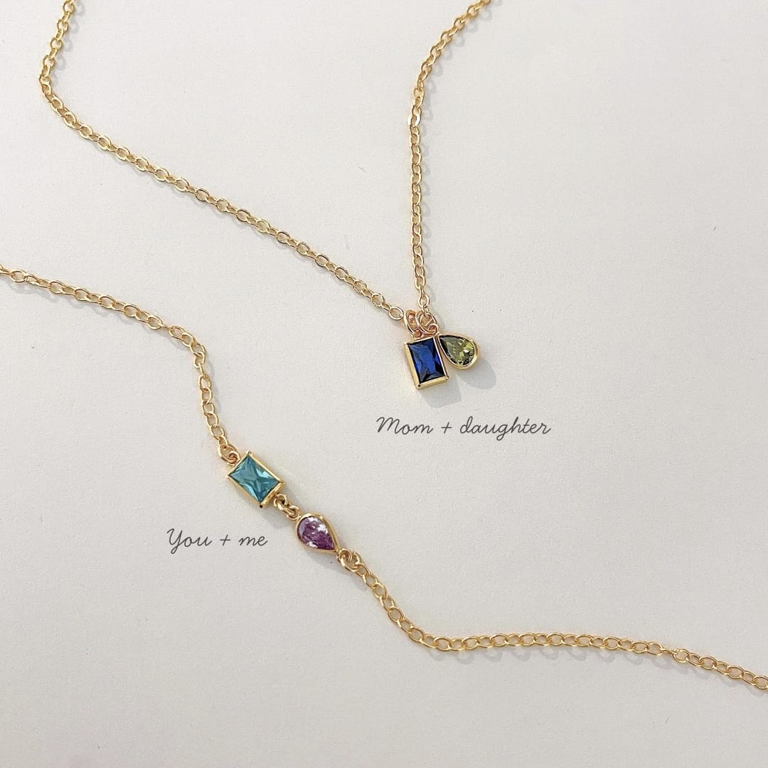 Toi Et Moi Birthstone Necklace