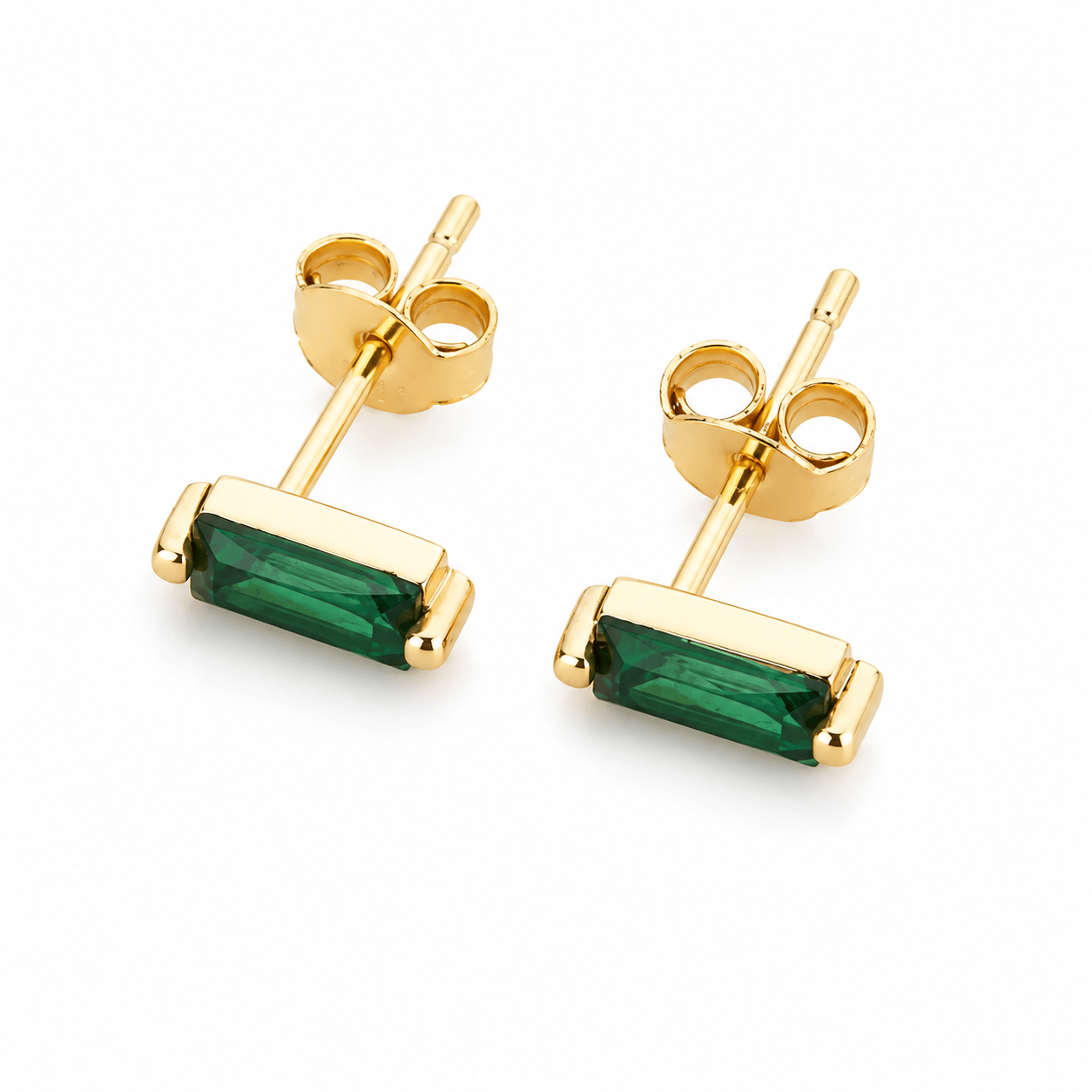 Emerald Baguette Earring Set