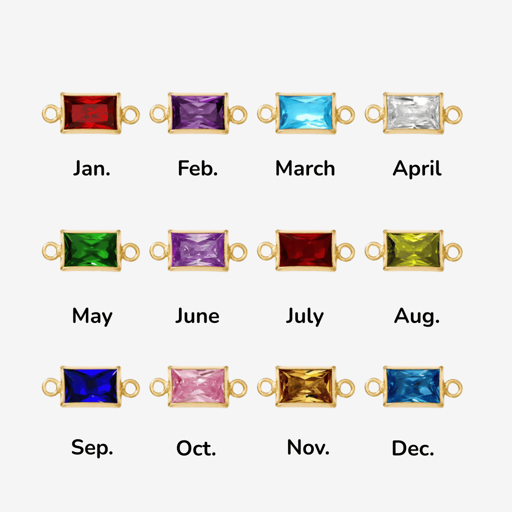 Baguette Curb Birthstone Bracelet