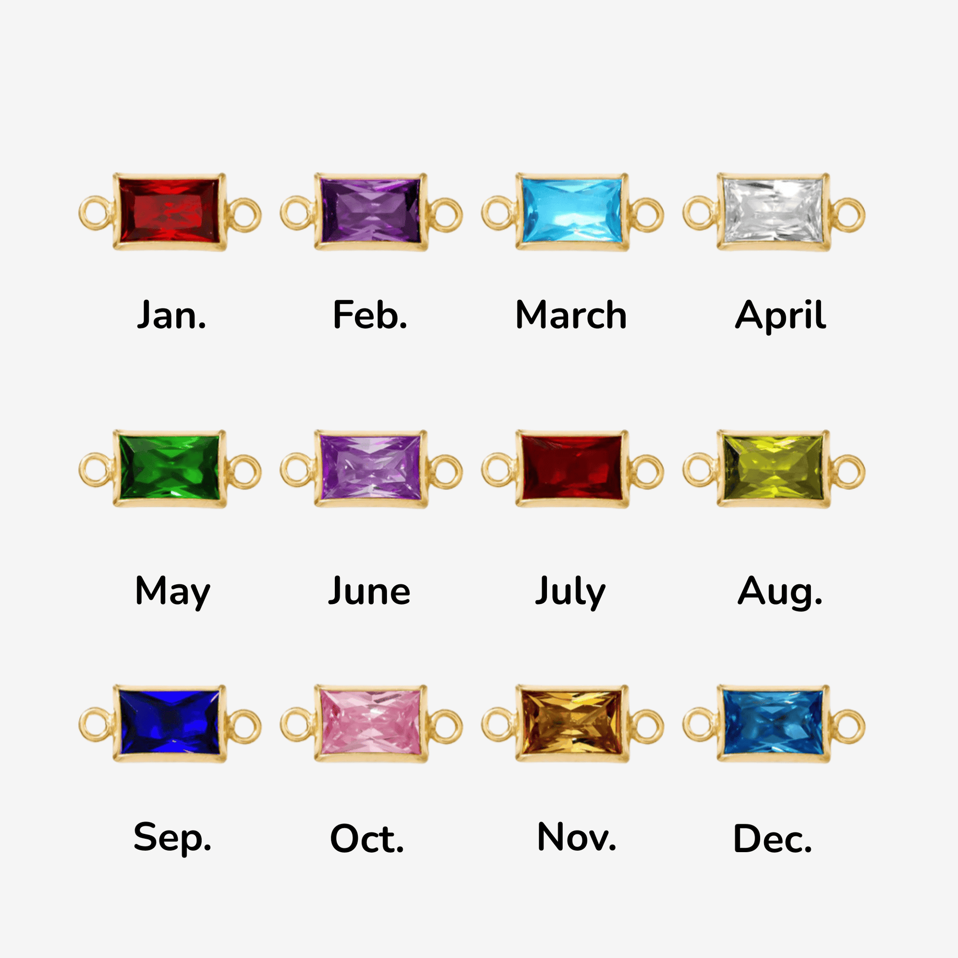 Baguette Curb Birthstone Bracelet