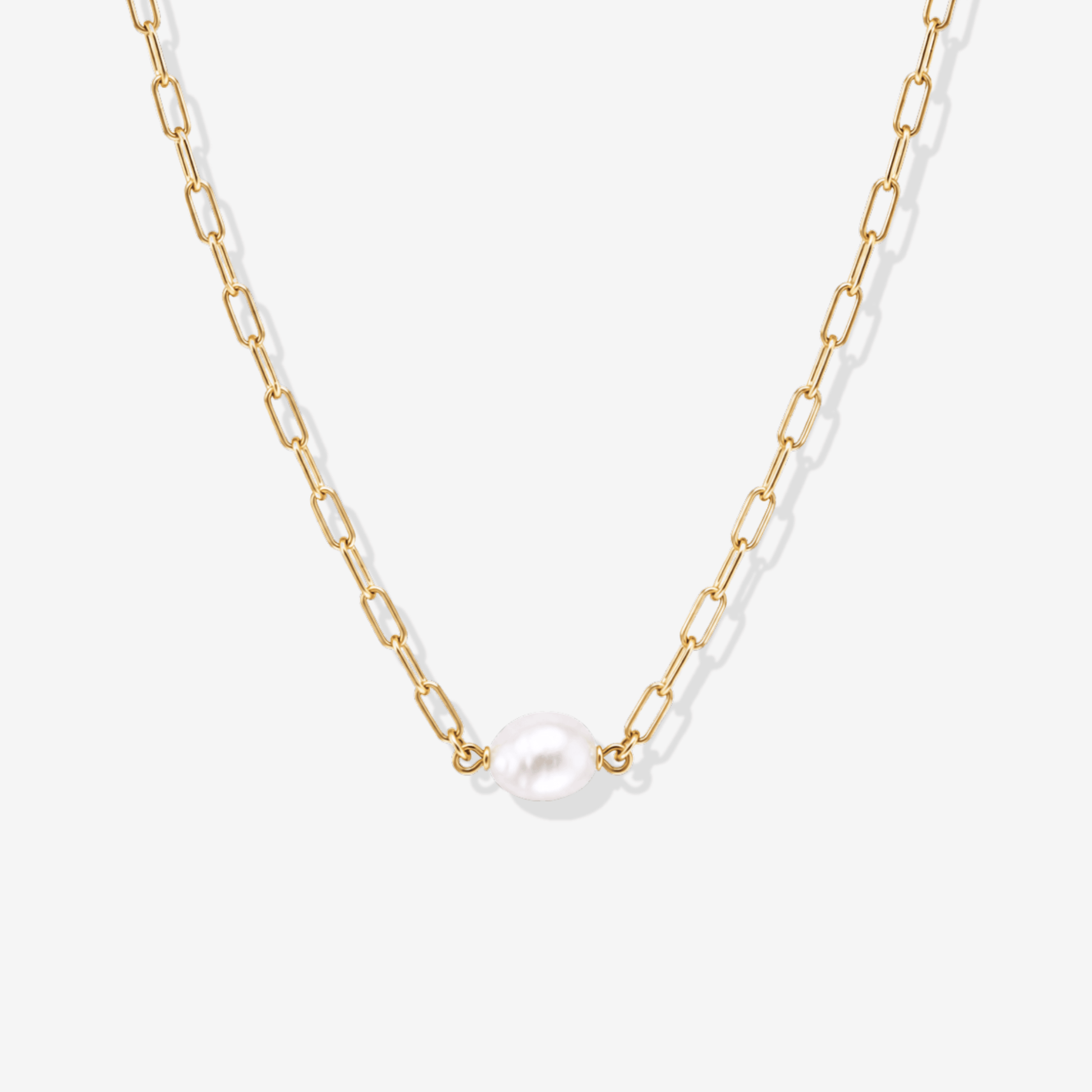 Paperclip Pearl Necklace