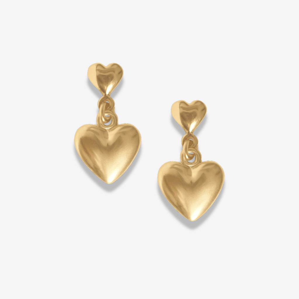 Double Heart Stud Earrings - xohanalei