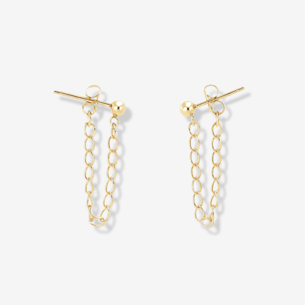 Dainty Gold Filled Chain Huggies - xohanalei