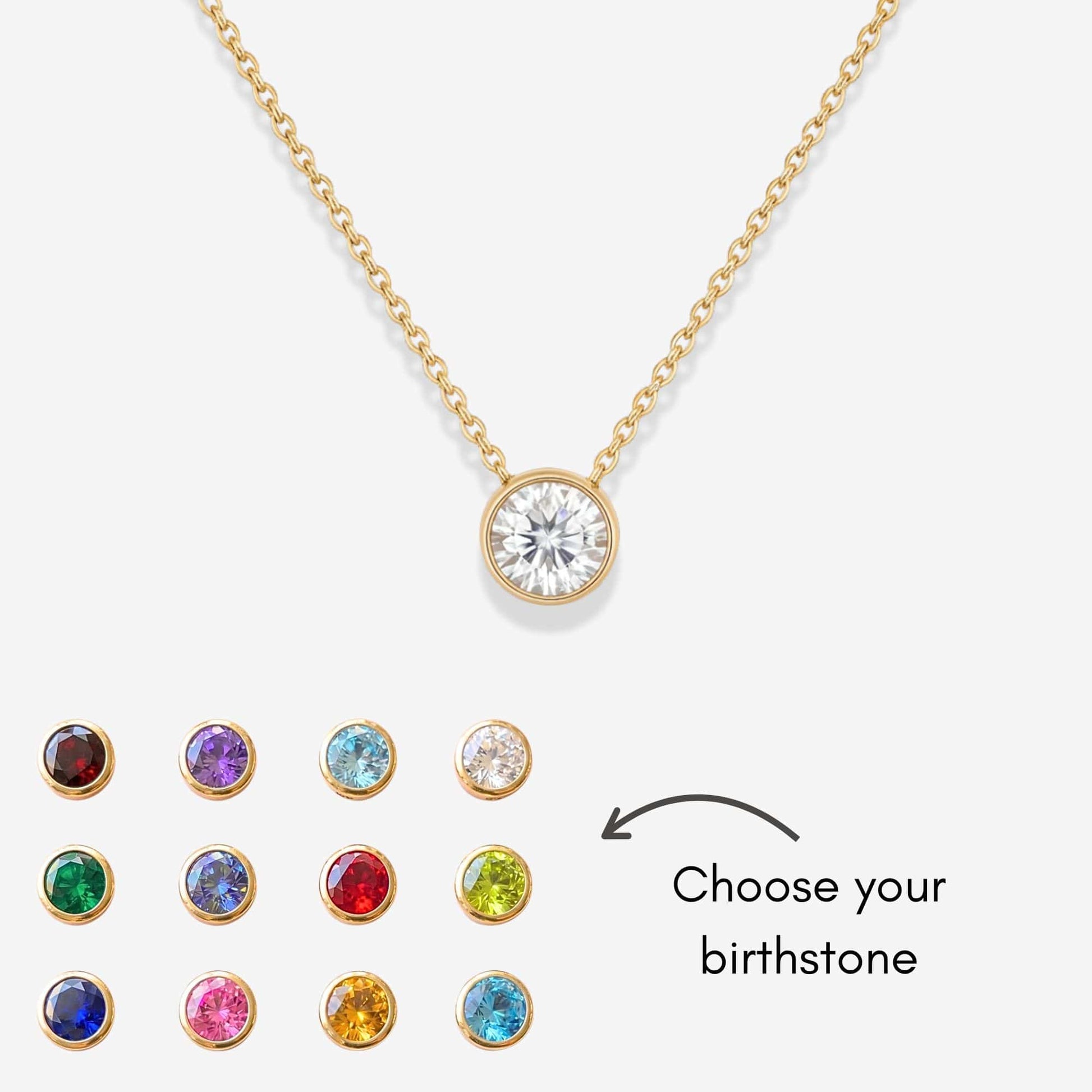 Ellie Solitaire Birthstone Necklace