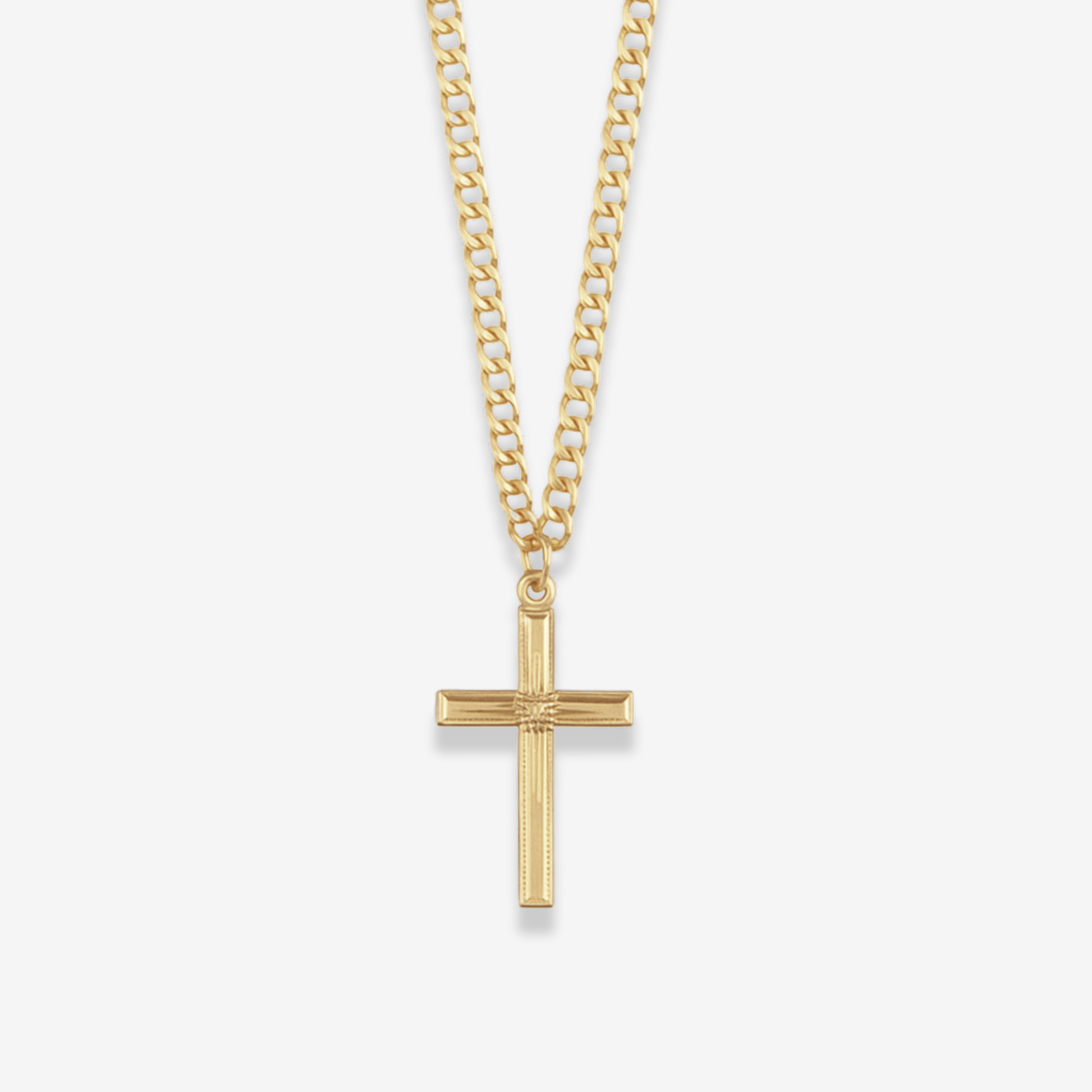 Men’s Curb Chain Cross Necklace - xohanalei
