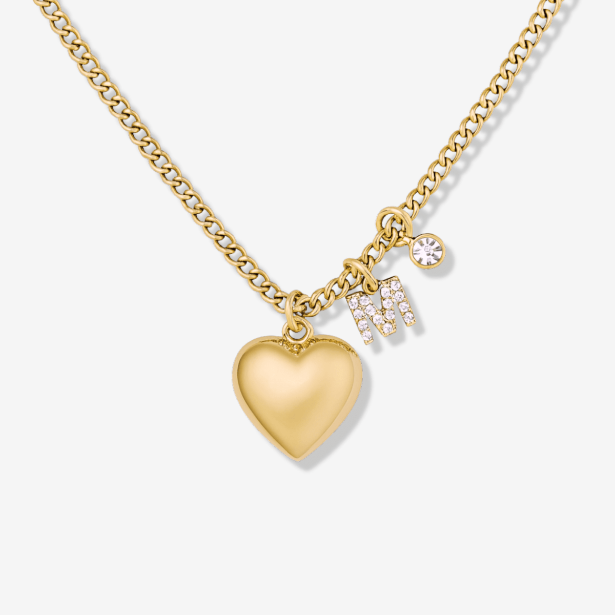 Bubble Heart Initial Necklace