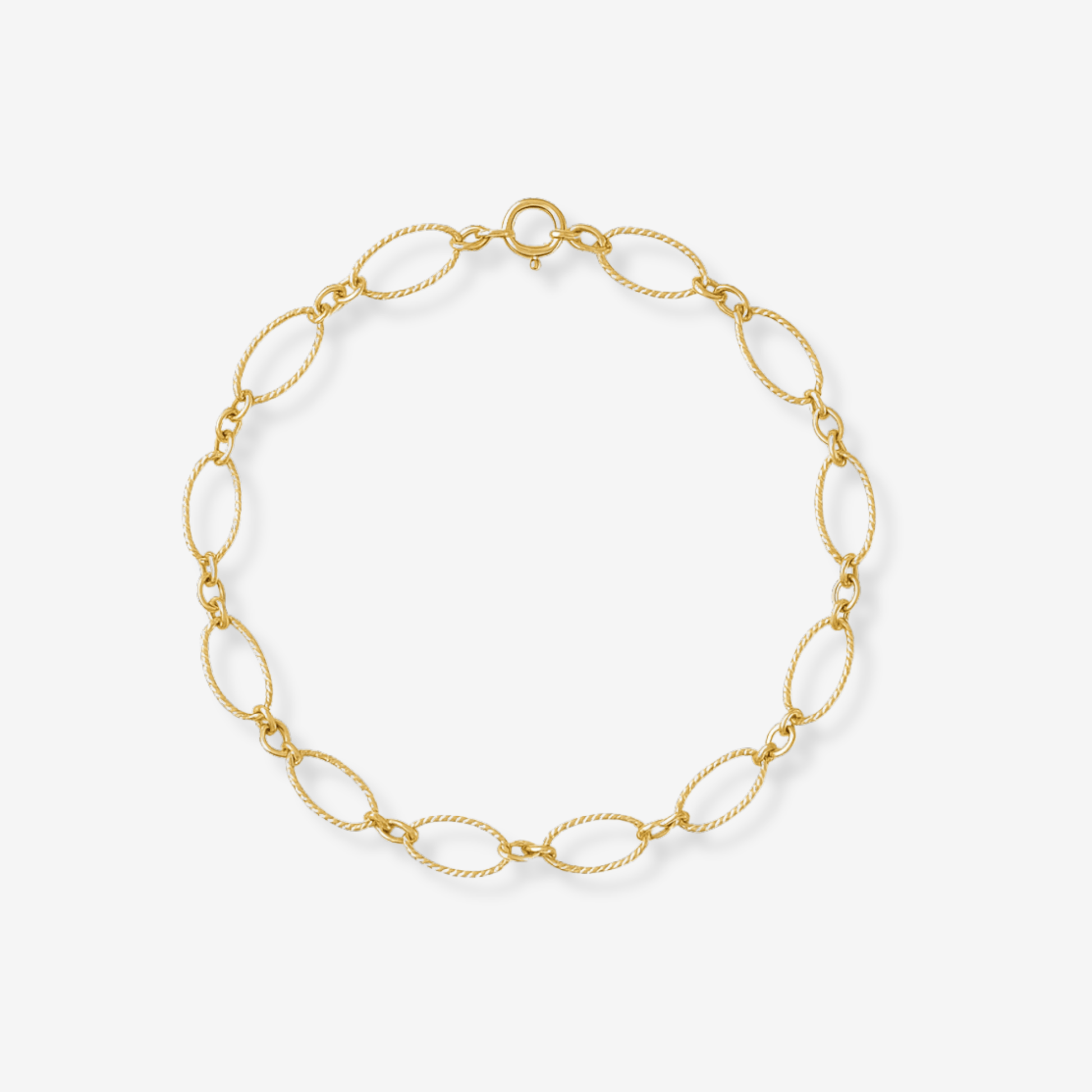 textured Figaro chain in 14k gold filled, waterproof and hypoallergenic