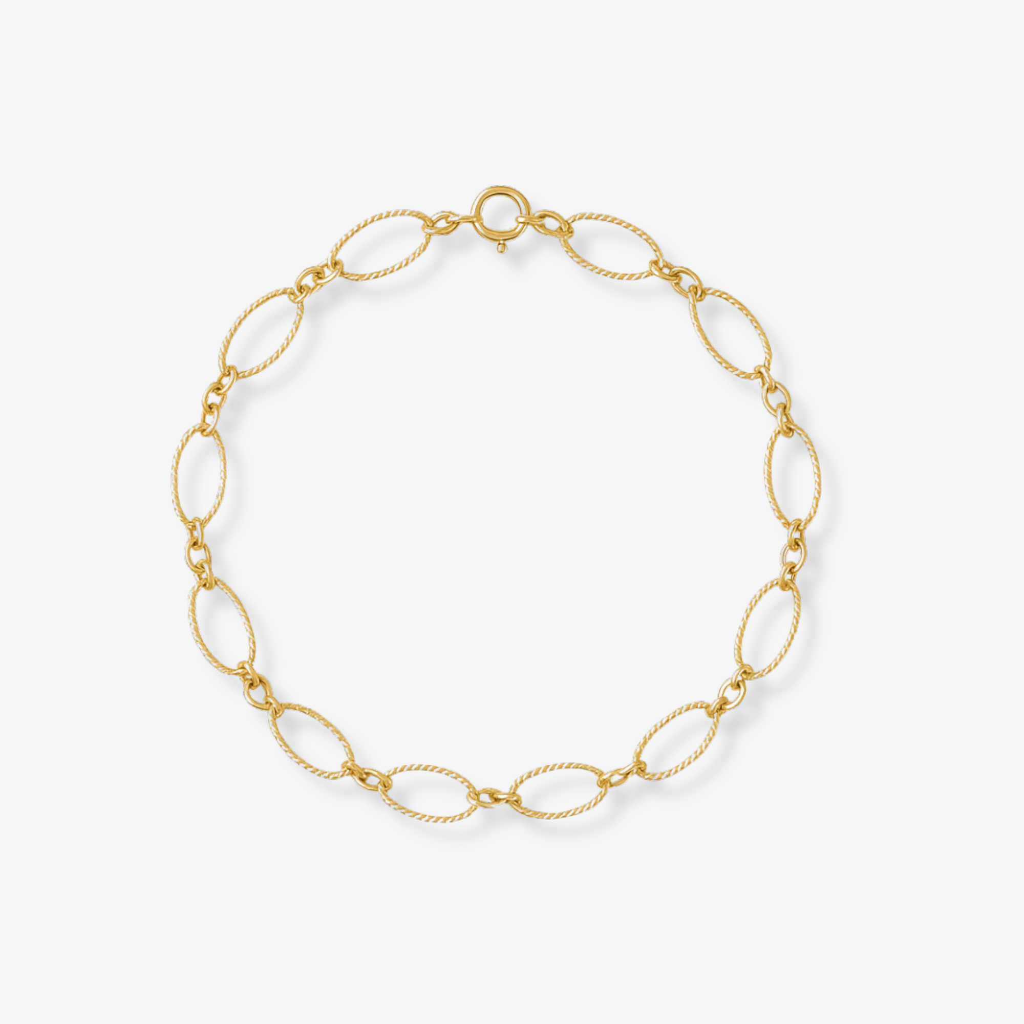 textured Figaro chain in 14k gold filled, waterproof and hypoallergenic