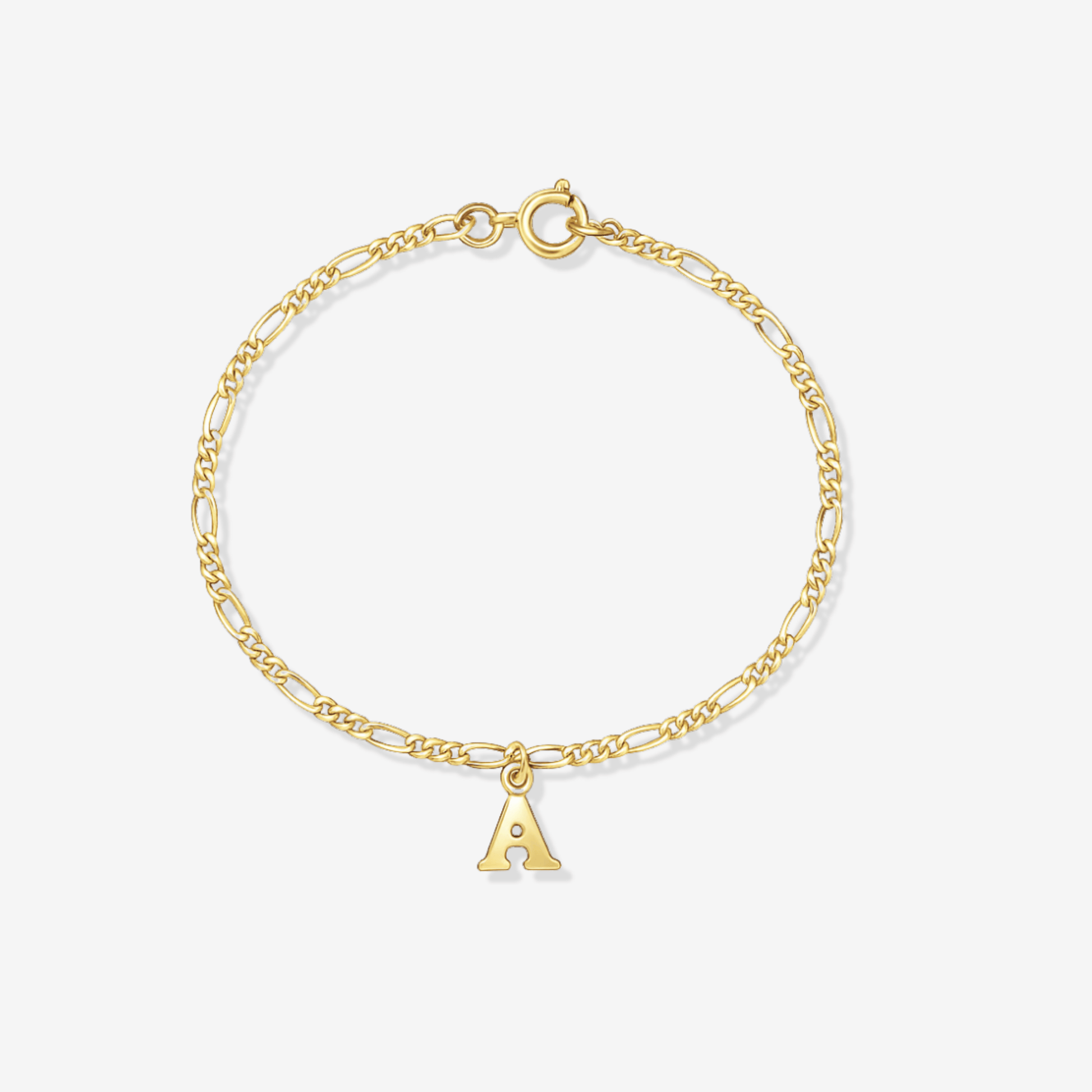 Bracciale con lettere riempite in oro 14k