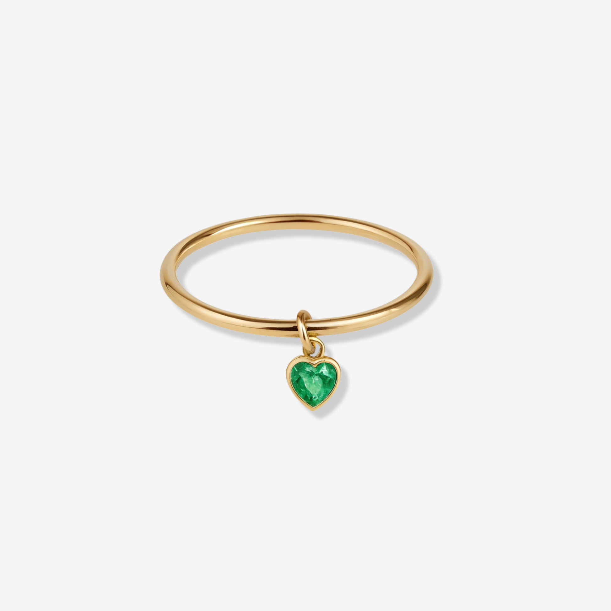 Birthstone Heart Charm Ring