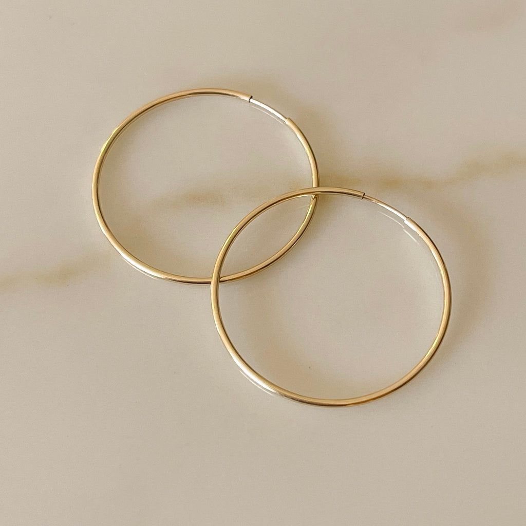 XL Thin Hoops - 14k Gold Filled