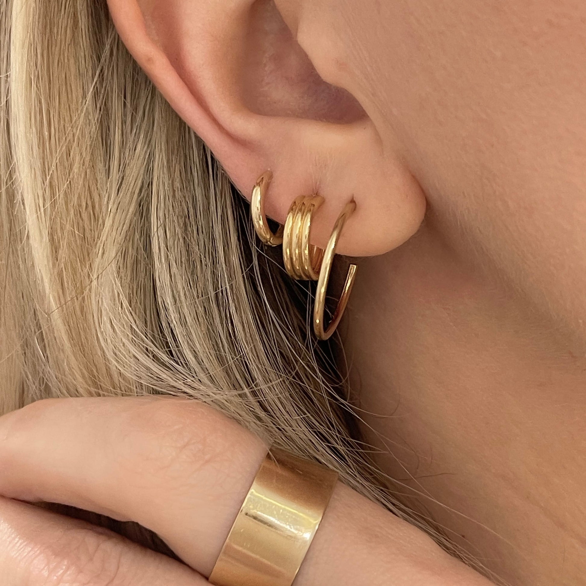 Triple Huggie Hoop - 14k Gold Filled