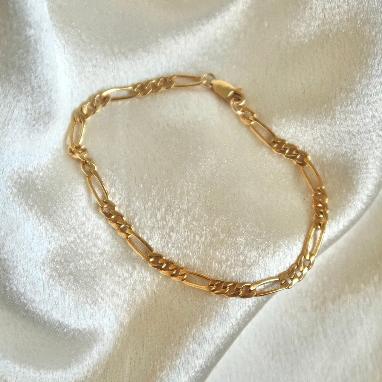 Figaro Chain Bracelet Gold Link Chain Bracelet Layering -  Sweden