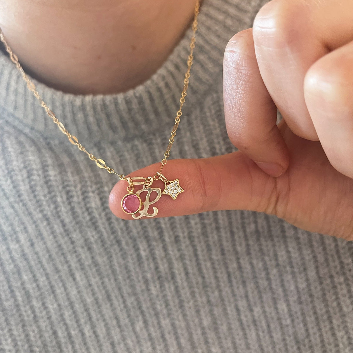 Initial Birthstone Necklace - xohanalei