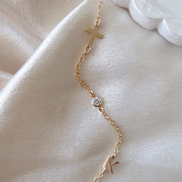Custom Sideways Initial Necklace - xohanalei
