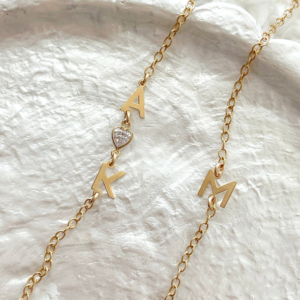 Custom Sideways Initial Bracelet - xohanalei