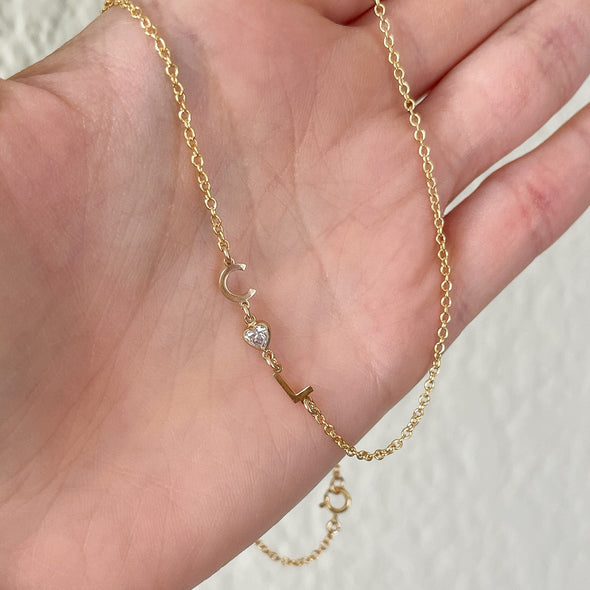 Custom Sideways Initial Necklace - xohanalei