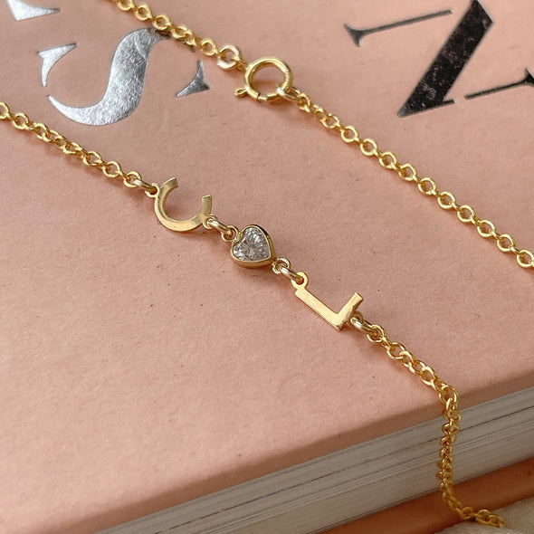 Custom Sideways Initial Necklace - xohanalei