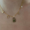 One-of-a-kind Gold Lock Charms Necklace