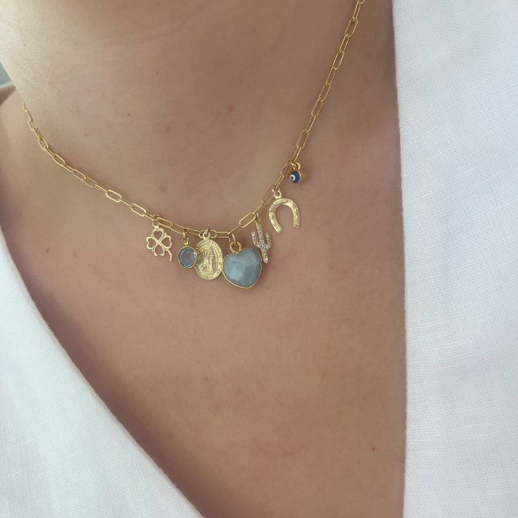 One - of - a - kind Blue Cowgirl Charms Necklace - xohanalei