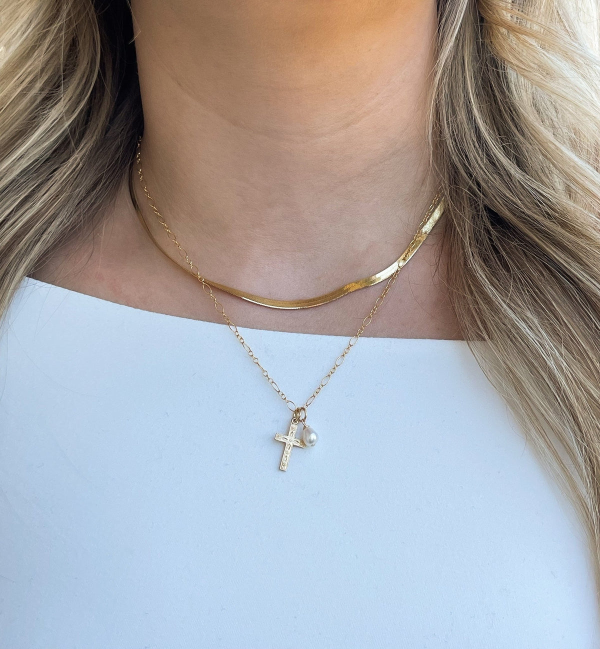 Pearl Cross Necklace - xohanalei