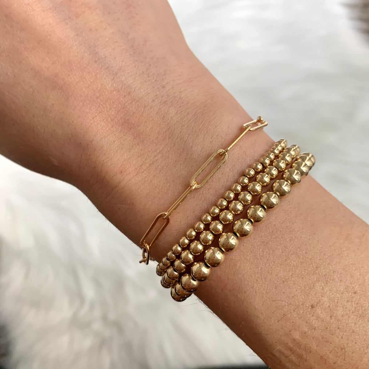 Beaded Bracelet Triple Stack (3,4,5mm) $212 Value