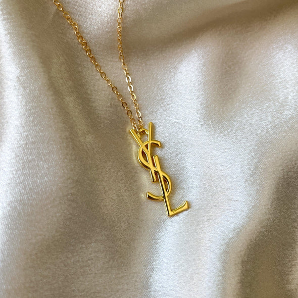 Repurposed Designer Logo Necklace