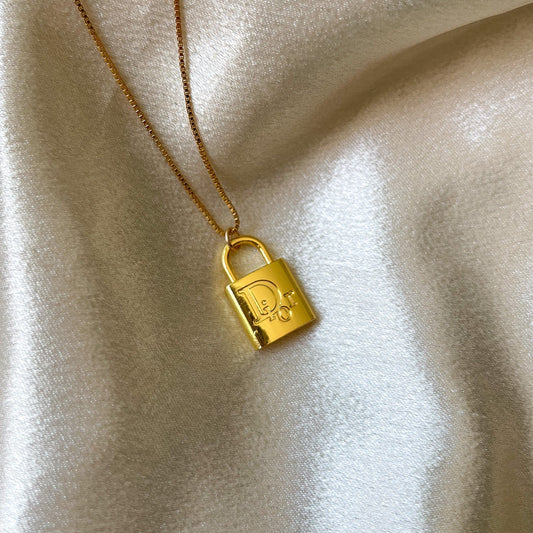 Repurposed Vintage Designer Lock Necklace