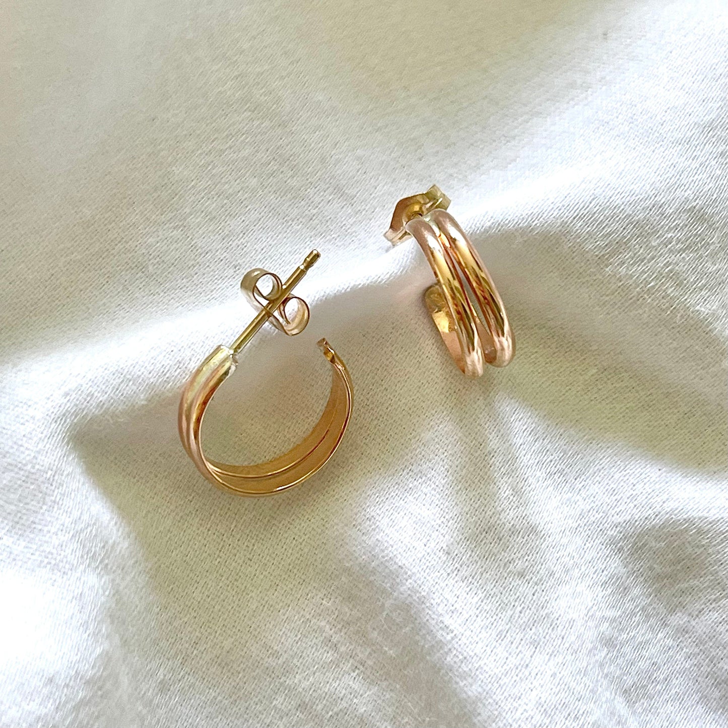 14k Gold Filled Double Hoops