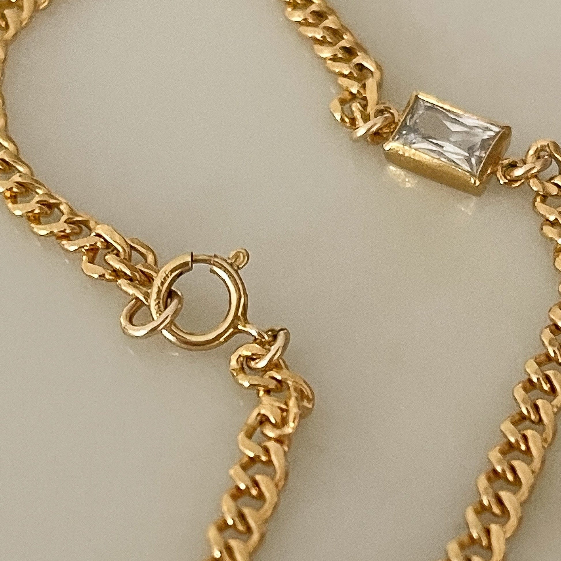 Baguette Curb Birthstone Bracelet