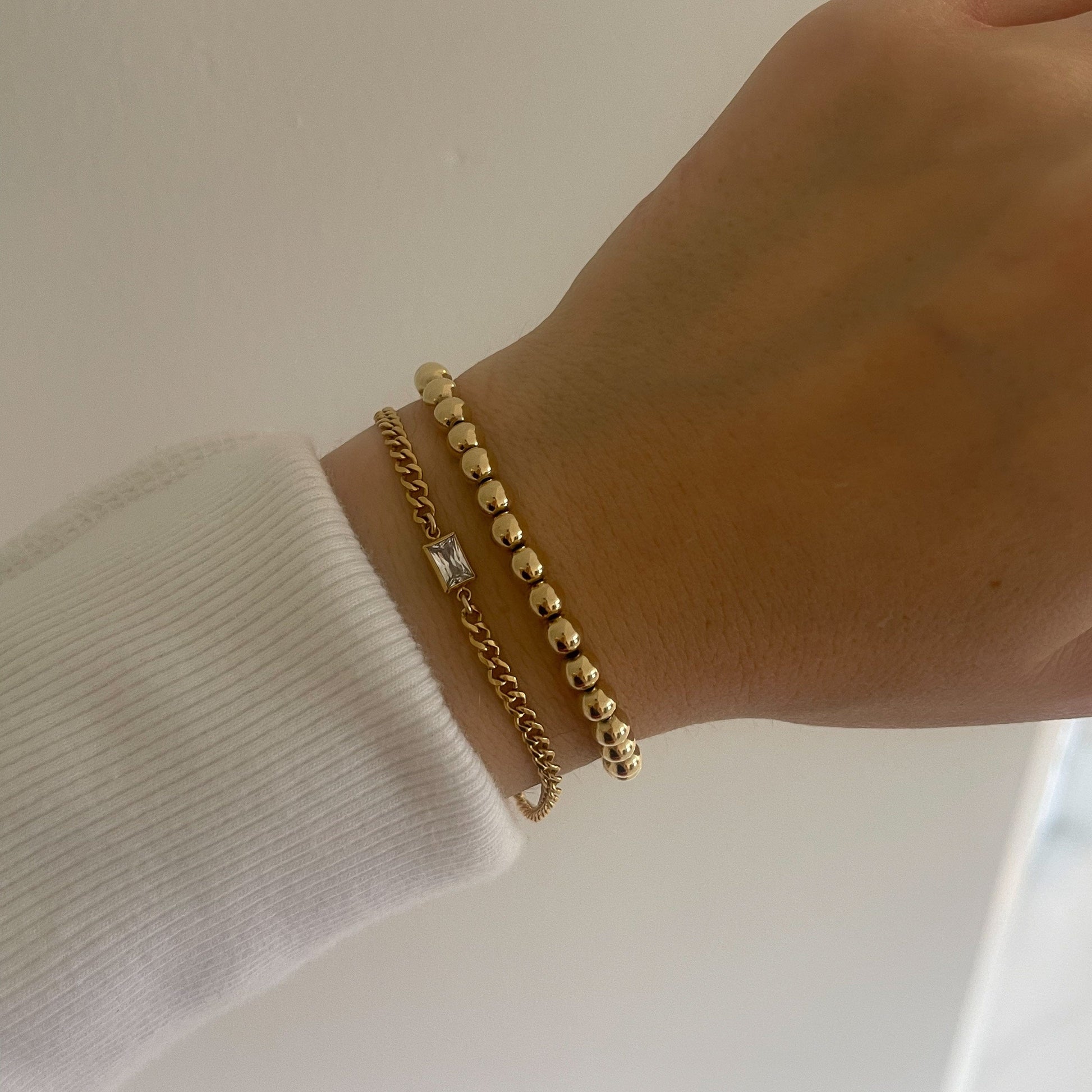 Baguette Curb Birthstone Bracelet