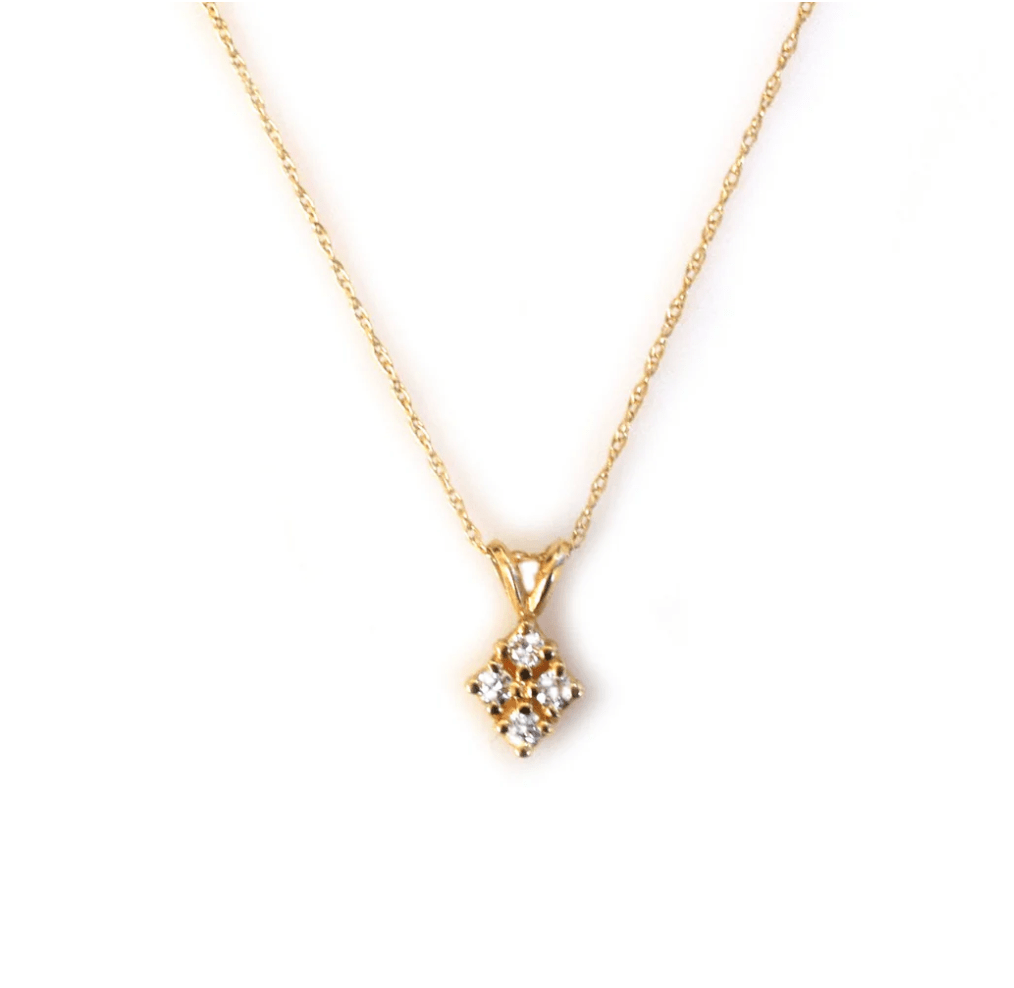 14kt Diamond Shield Necklace - xohanalei