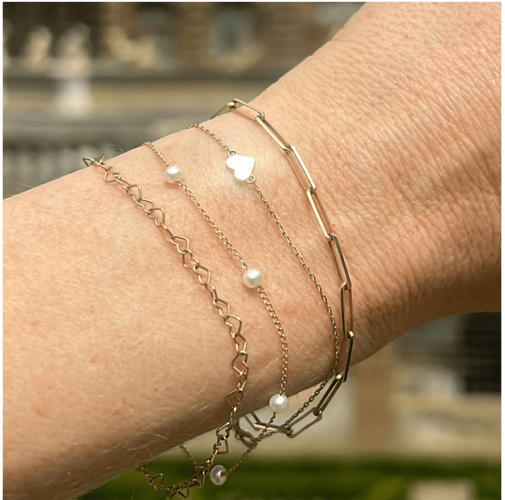 14k Gold Floating Pearl Bracelet - xohanalei