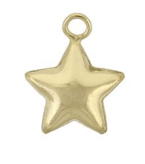 Double Sided Puff Star Charm (14k Gold Filled)